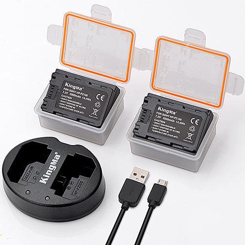 KINGMA Dual Battery Charger (BM015) with 2 x Replacement Battery Kit for Fujifilm NP-W126 (compatible with Fujifilm X-Pro2, X-Pro3, X-H1, X-T3, X-T2, X-T1, X-T30, X-T20, X-T100, X-T200, X-S10, X-A7, X-A5, X-E4, X-E3) - 673SHOP.com