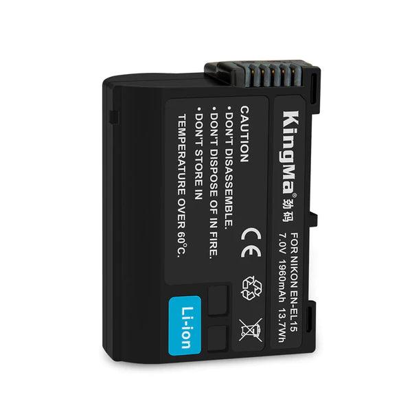 KINGMA Replacement Battery for Nikon EN-EL15 (compatible with Nikon D500, D600, D610, D750, D850, D7000, D7100, D7200, D7500, 1V1, Z5, Z6, Z6 II, Z7, Z7 II) - 673SHOP.com