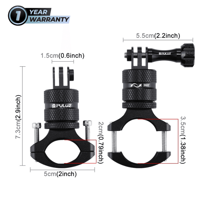 OEM (Generic) 360 Degree Rotation Bicycle Aluminium Handlebar Mount for Action Cameras - 673SHOP.com
