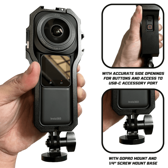 OEM (Generic) All Metal Utility Frame/ Protective Camera Cage - for Insta360 ONE RS 1-Inch 360 Edition (Vertical Version) - 673SHOP.com