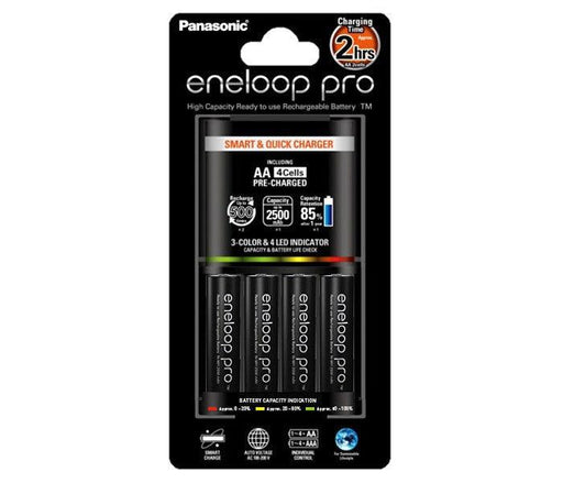 PANASONIC Eneloop Pro Smart 2-Hr Quick Charger w/ 4 x AA 2550 Mah Rechargeable Battery (Original Made in Japan) - 673SHOP.com