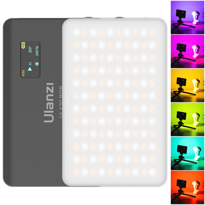 ULANZI (VIJIM) VL120RGB Compact Rechargeable RGB LED Light (includes hot shoe mount) - 673SHOP.com