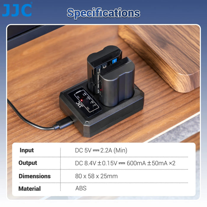 JJC DCH-FW50TC USB-C Dual Battery Charger for Sony NP-FW50