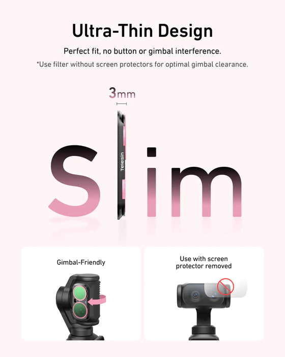 TELESIN CPL + VND + 1/4 Black Diffusion Filter Kit for Insta360 Luna Ultra