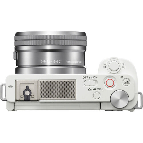 SONY ZV-E10 Mirrorless Camera with 16-50mm Kit Lens (White)