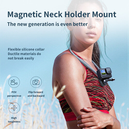 TELESIN Magnetic Neck Holder Mount - MAX (Extra Large) Version (Grey)
