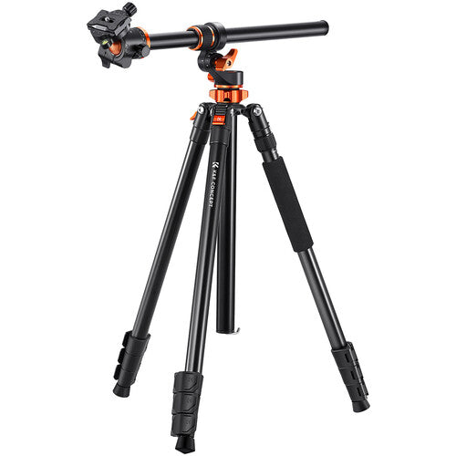 K&F CONCEPT T254A7 Magnesium Tripod (weight 2.02kg, load up to 10kg, max height 2.3m, traverse horizontally, monopod mode, 4 sections)