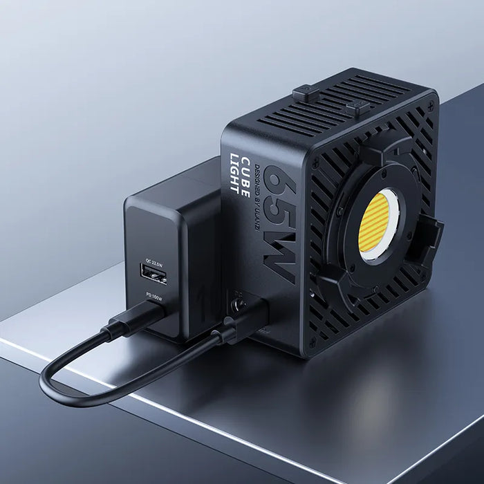 ULANZI EC65 65W Portable Bi-Color LED Video Light Set w/ Reflector, Diffuser & Optical Condenser