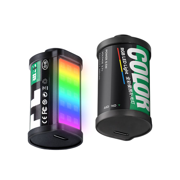 TTARTISAN Retro Film Canister Design Magnetic RGB LED Light with Hot Shoe Mount - Rechargeable, RGB