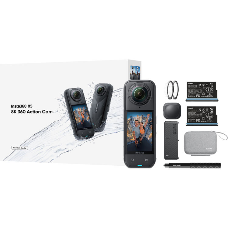 INSTA360 X5 360° 8K Camera - Essentials Bundle (Black) — 673SHOP.com