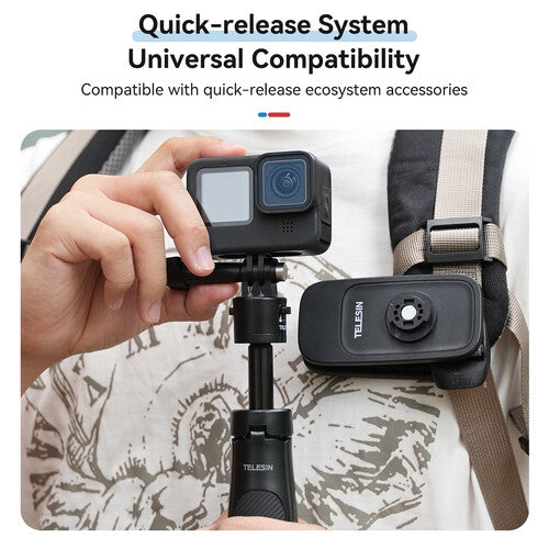 TELESIN Quick Release Selfie Stick 2.0 with Mini Tripod