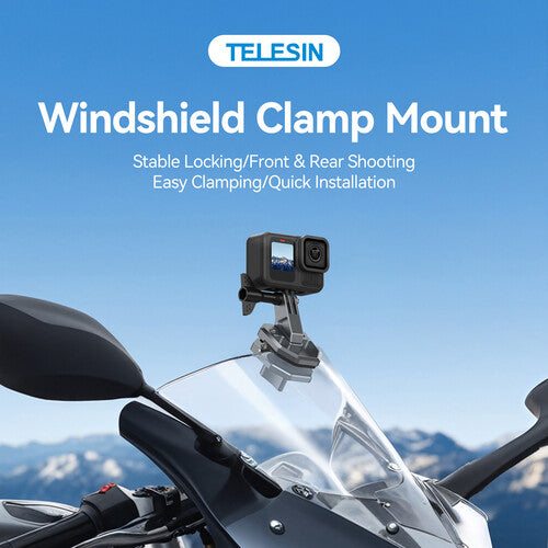 TELESIN Windshield Clamp Mount for Action Camera