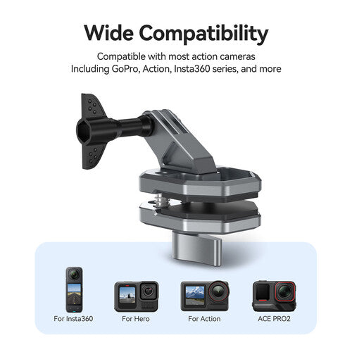 TELESIN Windshield Clamp Mount for Action Camera