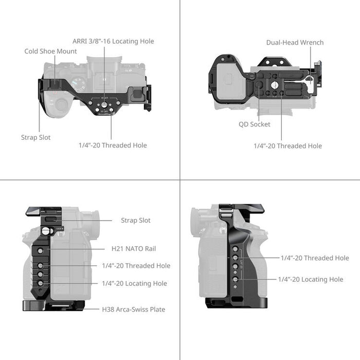 SMALLRIG 3669C Advanced Cage Kit For Sony A7 V, A7R V, A7S IV - Cage, Top handle, Side Handle