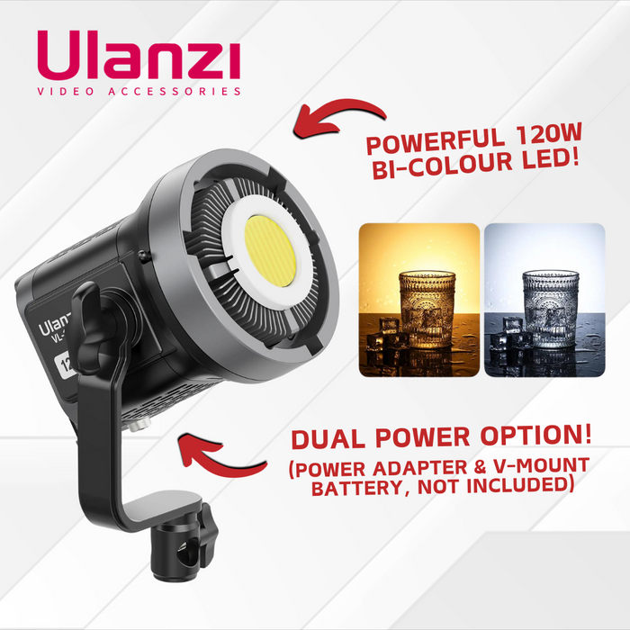 ULANZI VL120Bi 120W Bi-color V-Mount Video Light