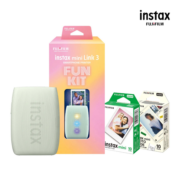 FUJIFILM INSTAX Mini Link 3 Smartphone Printer Fun Kit (includes 2 Packs Film) - Sage Green