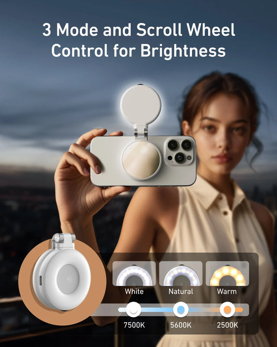 TELESIN C03 Magnetic Selfie Ring Light (White)