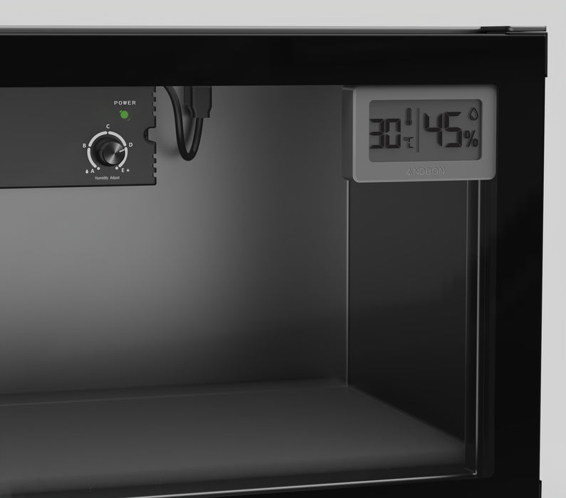 ANDBON Dry Cabinet - 21L, Analog Control w/ Digital Display, Key Lock (Sand Black)