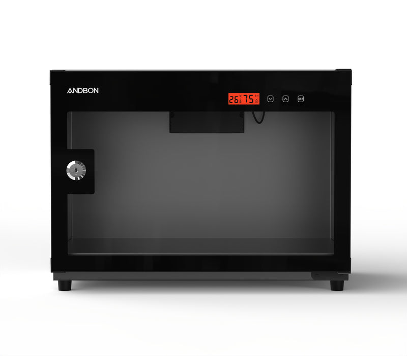 ANDBON Dry Cabinet - 25L, Automatic Control w/ Digital Display, Key Lock (Black)