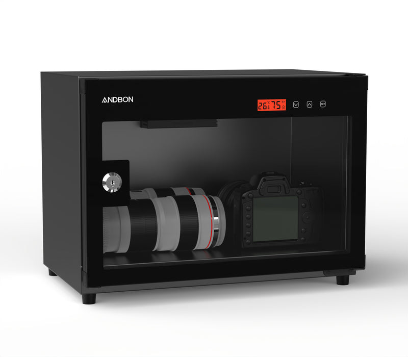 ANDBON Dry Cabinet - 25L, Automatic Control w/ Digital Display, Key Lock (Black)