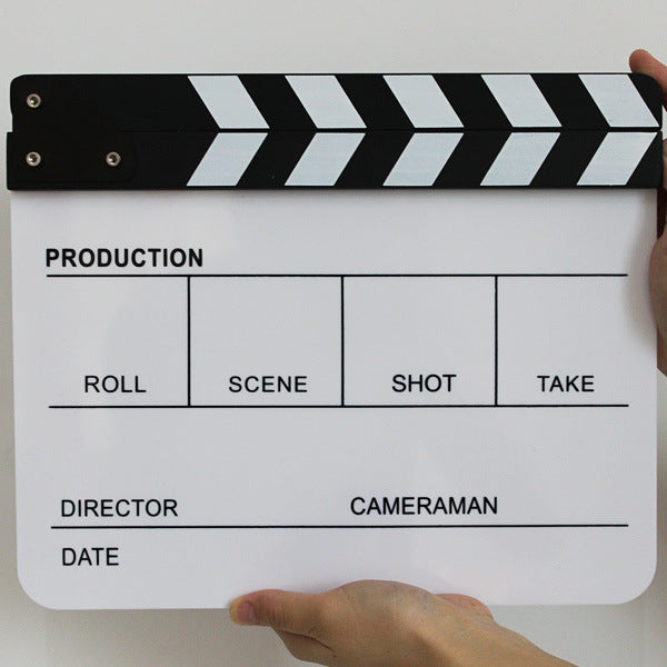 OEM (Generic) Acrylic Film Clapper Board - White, B&W Strip