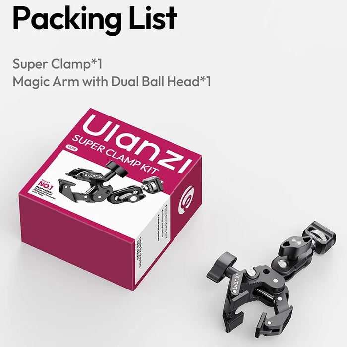 ULANZI CO78 Super Clamp Kit (Super Clamp & Magic Arm with Dual Ball Head)