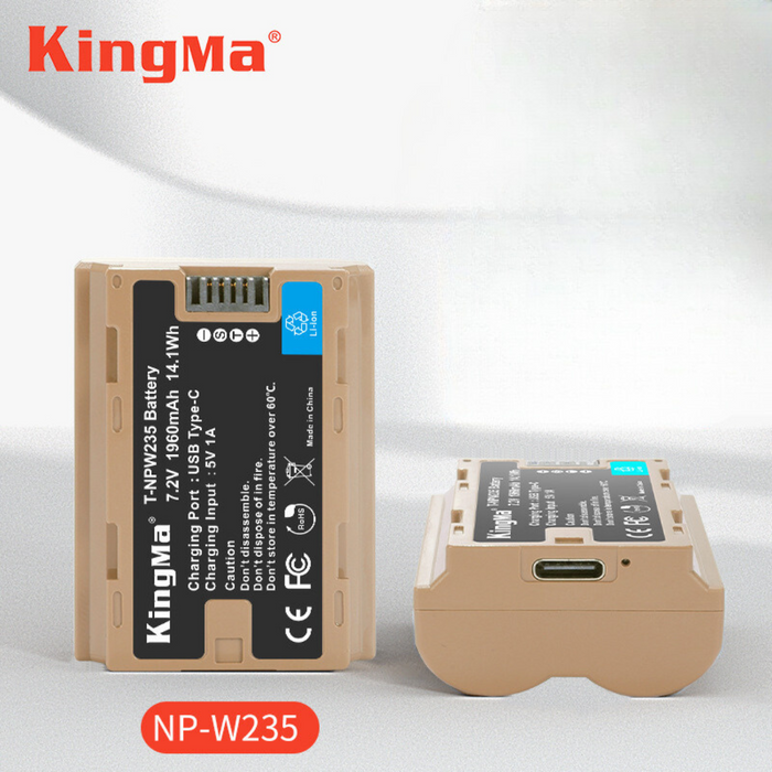 KINGMA Replacement Battery with with USB-C Charging Port for Fujifilm NP-W235 (for Fujifilm X-T5, X-T4, GFX 100S, X-H2S, GFX 50S II etc.)