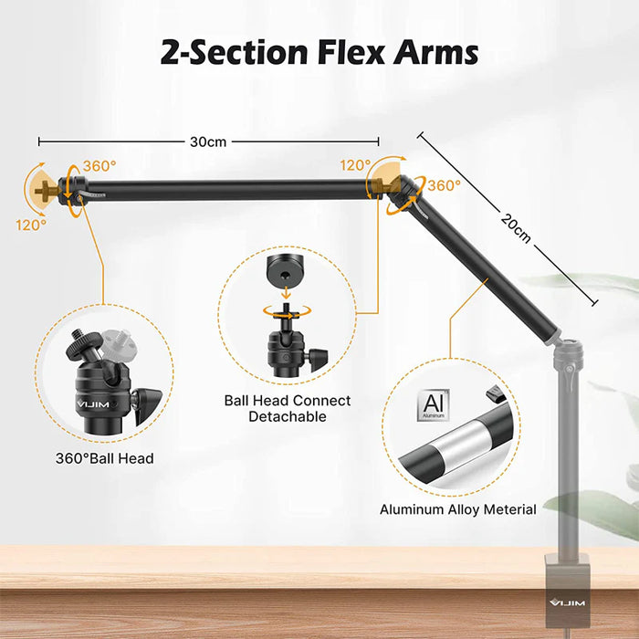 ULANZI (VIJIM) LS06 Professional Live Streaming Extension Arm - 2-sections, total max 60cm