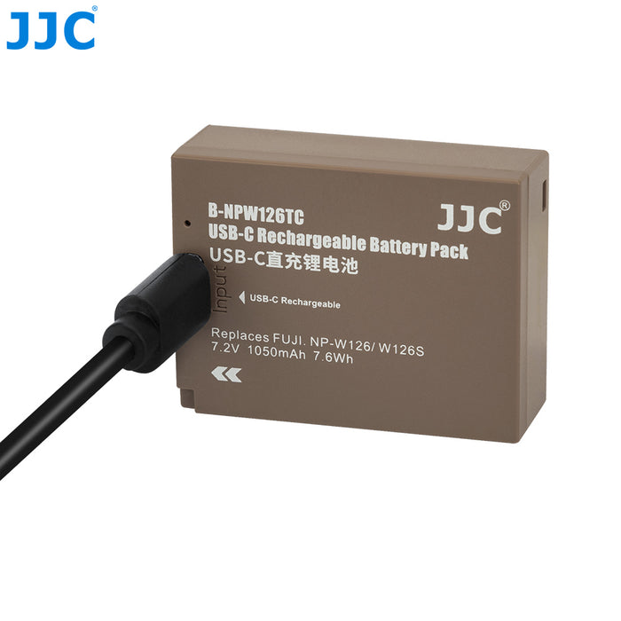 JJC Replacement Battery for Fujifilm NP-W126 with USB-C Charging (compatible with Fujifilm X-Pro2, X-Pro3, X-H1, X-T3, X-T2, X-T1, X-T30, X-T20, X-T100, X-T200, X-S10, X-A7, X-A5, X-E4, X-E3)