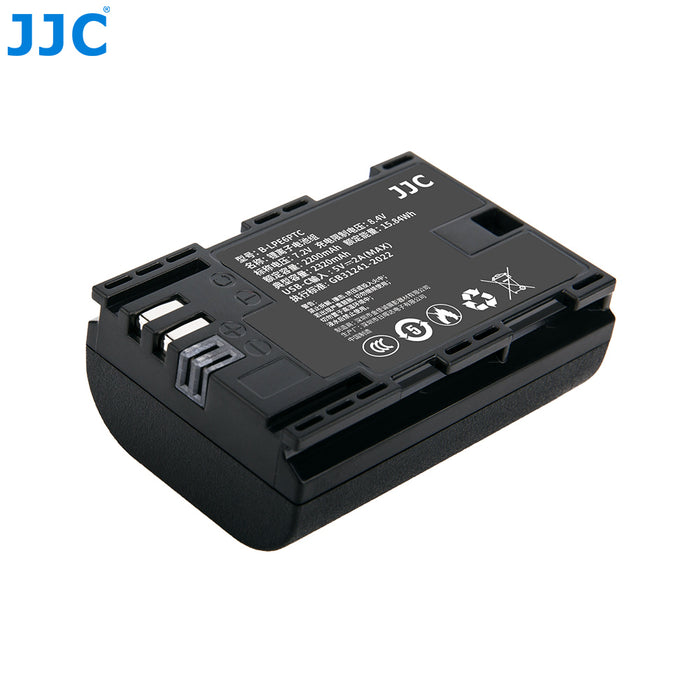 JJC Replacement Battery for CANON LP-E6P with USB-C Charging (compatible with For Canon EOS R5 / R5 II / R6 / R6 II / R7)