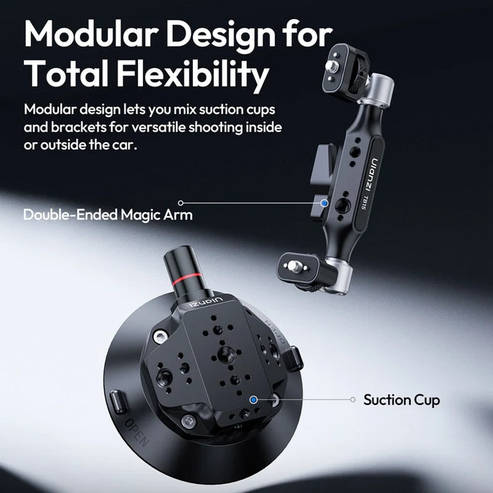 (BUNDLE) ULANZI TB15 Suction Cup Mount w/ Pro Magic Arm