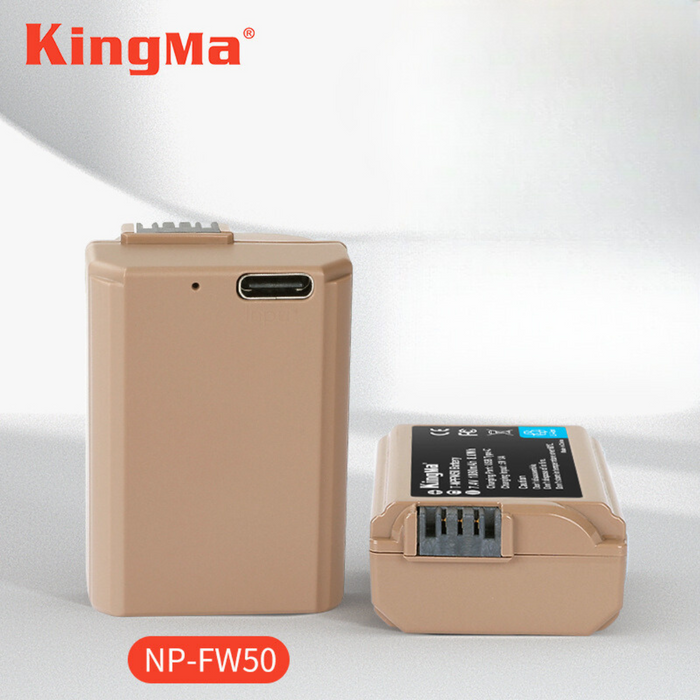 KINGMA Replacement Battery with with USB-C Charging Port for Sony NP-FW50 (for Sony a3000, a6000, a7, NEX and DSC-RX10 series of cameras)