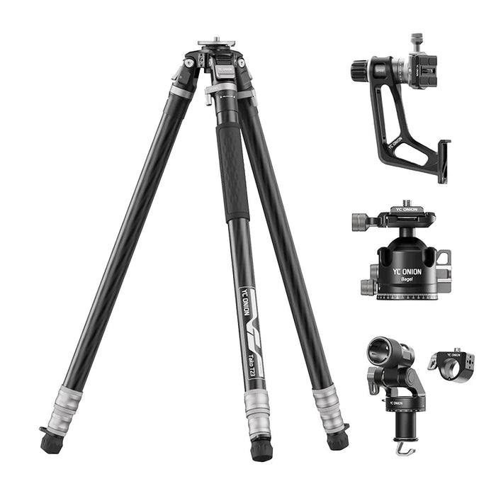YC ONION Tako Carbon Fibre Tripod w/ BC44 Ball Head, Gimbal Head & Overhead Rig