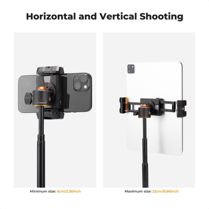 K&F CONCEPT MS20 2-in-1 Phone & Tablet Tripod Mount/ Clamp