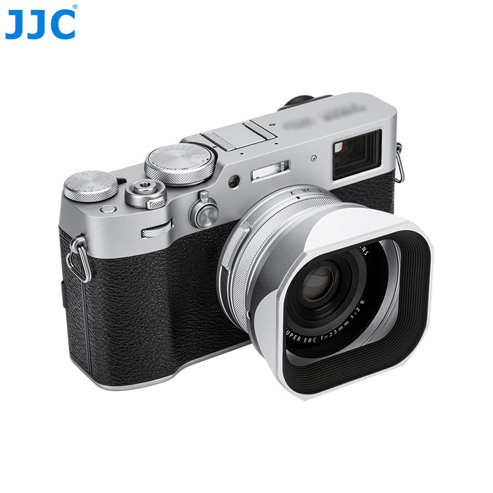 JJC Lens Hood & Filter Adapter Ring for Fujifilm X100VI (Silver)