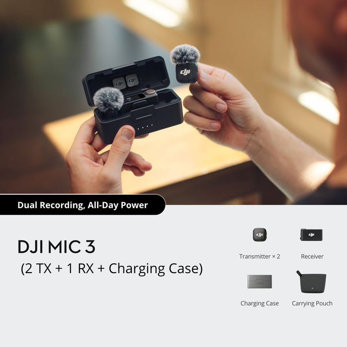 DJI Mic 3 Wireless Microphone System - 2-Person (2 Tx)