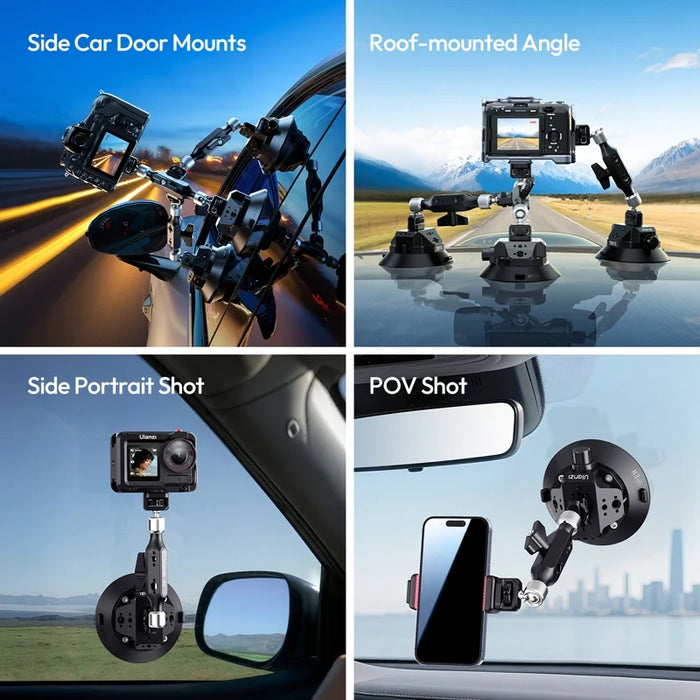 (BUNDLE) ULANZI TB15 Suction Cup Mount w/ Pro Magic Arm