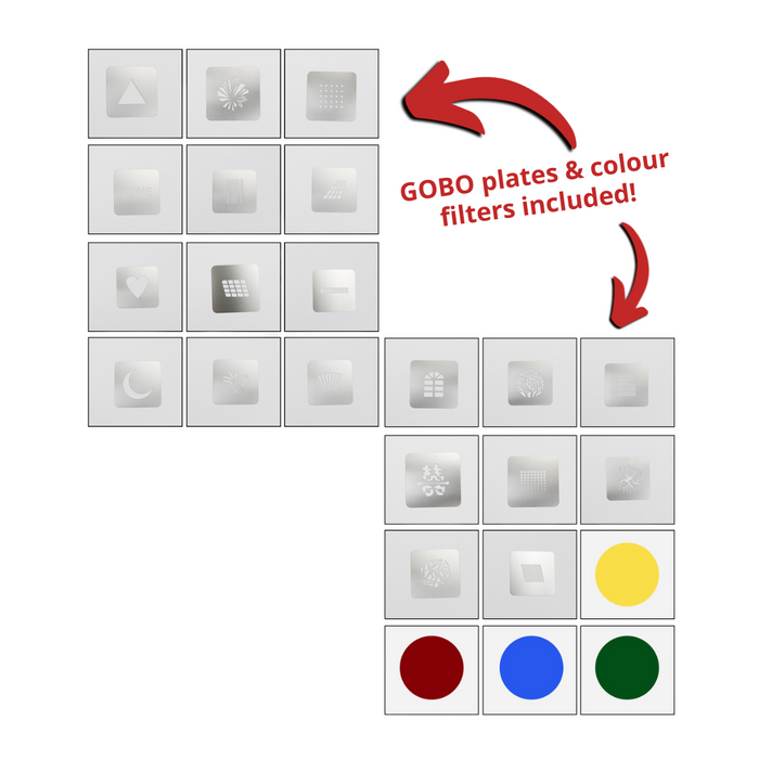 OEM (Generic) YG90 Projector w/ GOBO Plates & Colour Filters - Bowen Mount, 36 Degree (Copy)