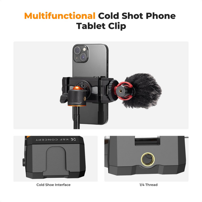 K&F CONCEPT MS20 2-in-1 Phone & Tablet Tripod Mount/ Clamp