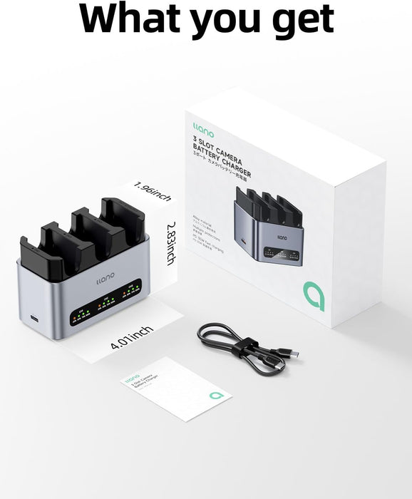 LLANO 3-Slots 30W Fast Charger for Sony NP-FZ100