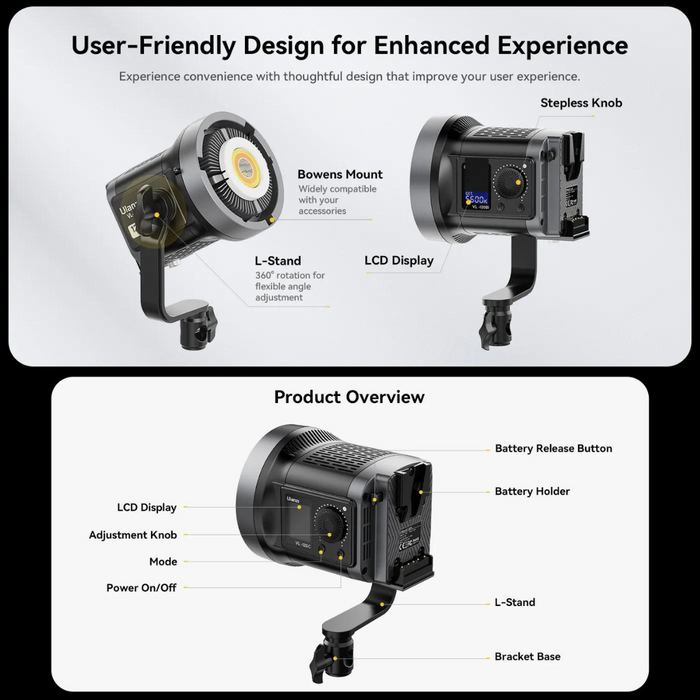 ULANZI VL120C 120W RGB V-Mount Video Light