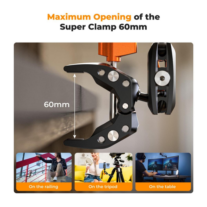 K&F CONCEPT MS13 Multi-Functional Super Clamp with Ballhead Magic Arm