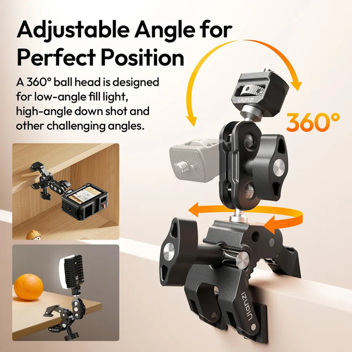 ULANZI CO78 Super Clamp Kit (Super Clamp & Magic Arm with Dual Ball Head)