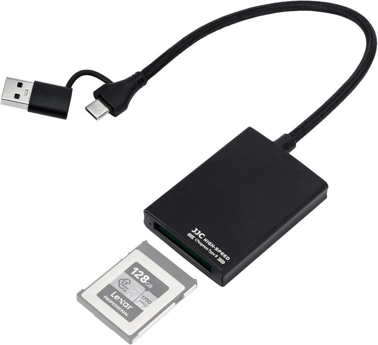 JJC CR-CFB USB 3.2 Gen2 CFexpress Type B Card Reader with USB-A & USB-C Plug