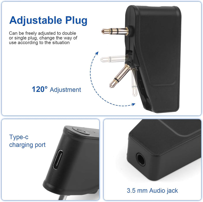 OEM (Generic) Airplane (2-pin) Bluetooth Transmitter Adapter