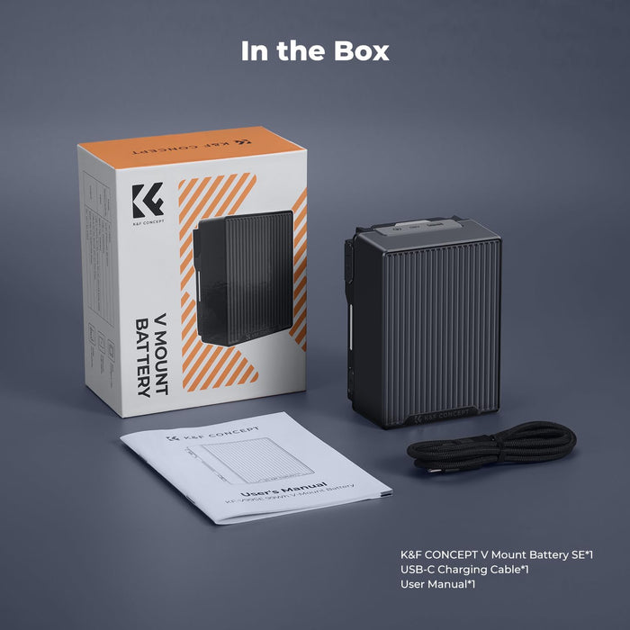 K&F CONCEPT KF-V99 SE 99Wh V-mount Battery (Graphite Black) - 100W bi-directional
