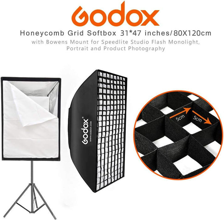 Godox Rectangular Softbox GODOX Rectangular Softbox - 80cm x 120cm (with grid) — 673SHOP.com