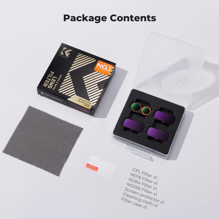 K&F CONCEPT CPL + ND16 + ND64 + ND256 Filters for Insta360 Luna Ultra