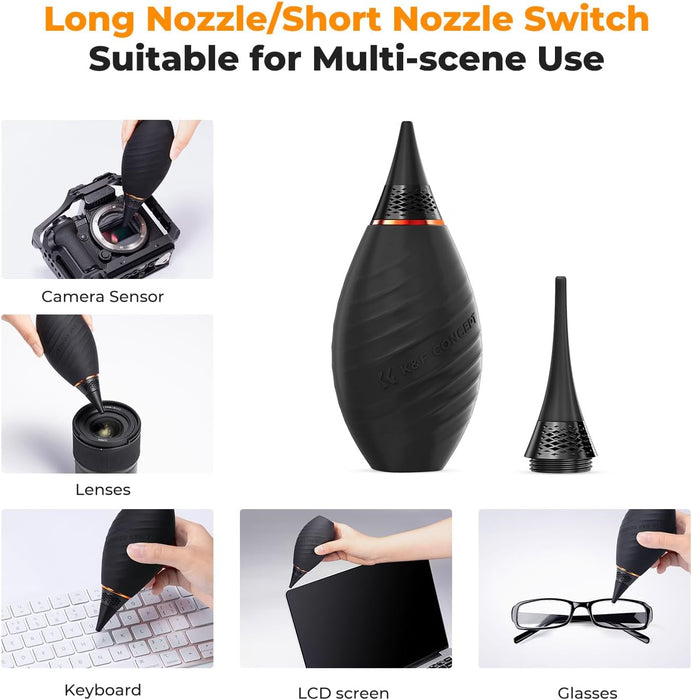 K&F CONCEPT 10-in-1 Professional Cleaning Kit - Air Blower & Nozzles + Cleaning Clothes + Cleaning/ Lens Pen + Cleaning Liquid