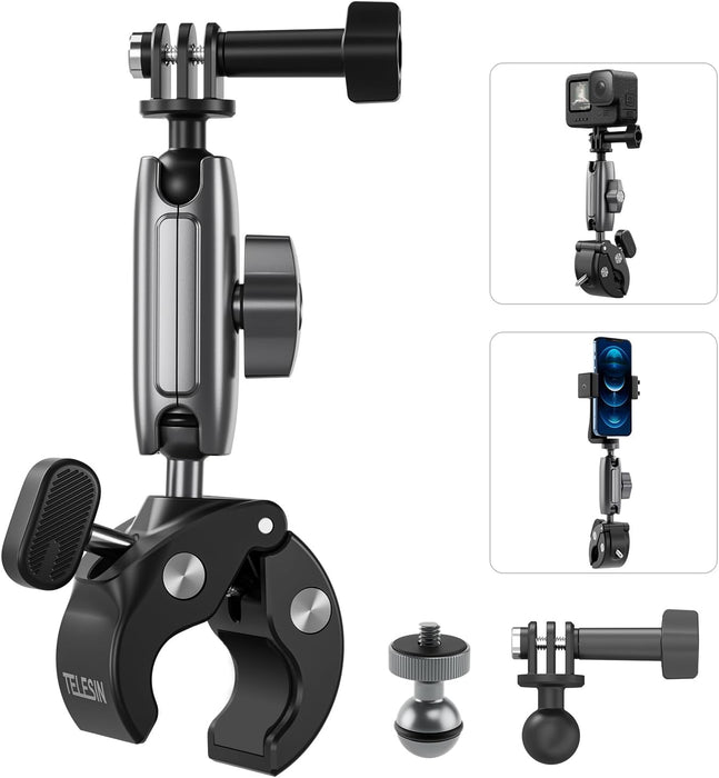 TELESIN Crab Claw Clamp Mount for Action Camera/ Phone